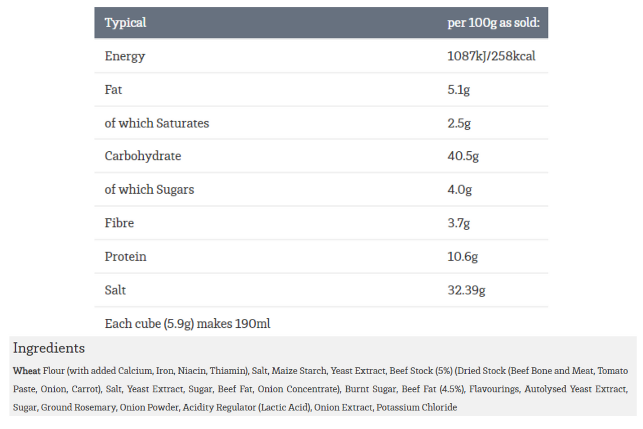 Box of OXO Rich Beef Stock Cubes 6 Cubes 24 x 35g Best Before